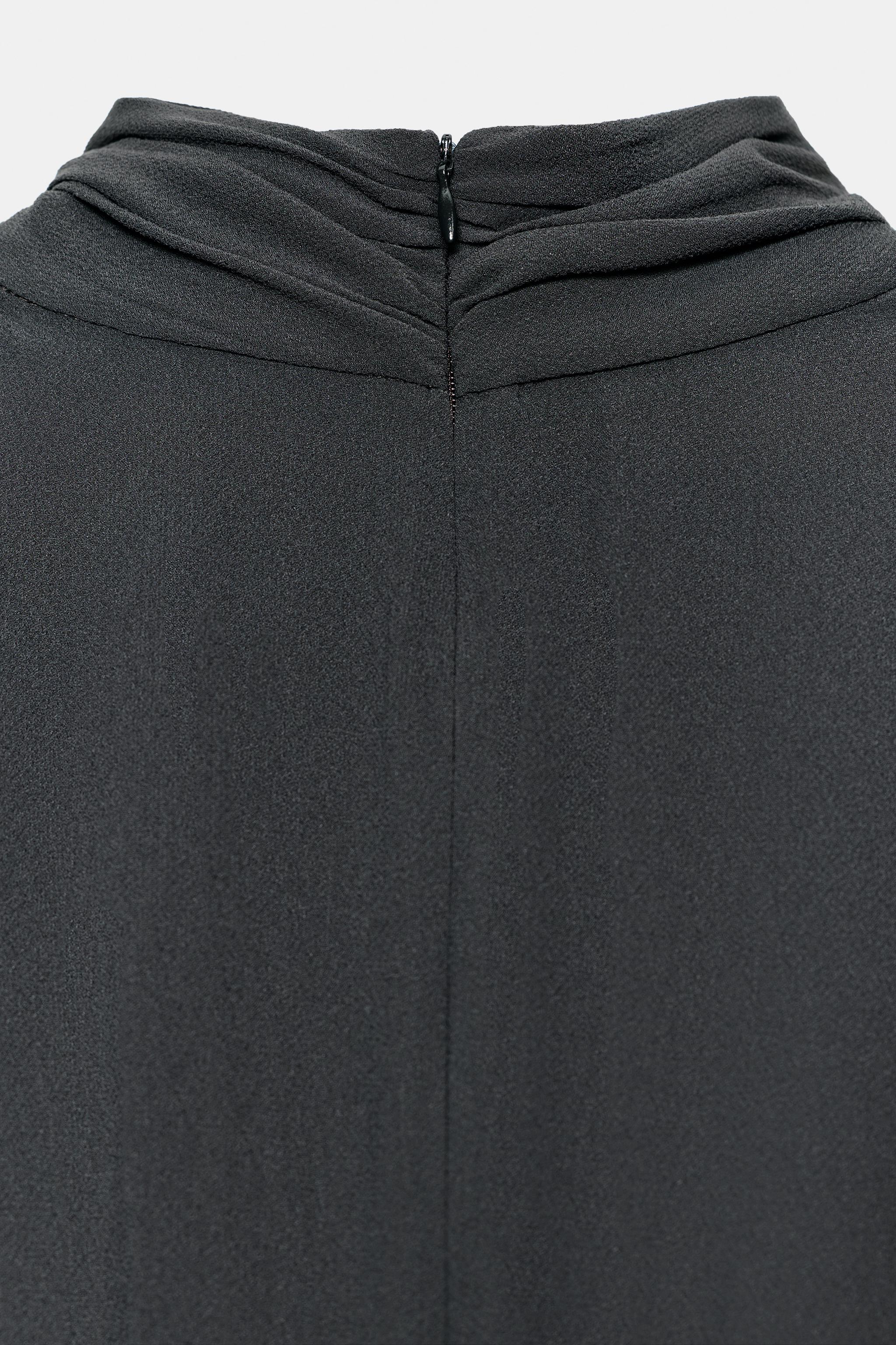 SHORT COMBINATION VELVET RUFFLE DRESS